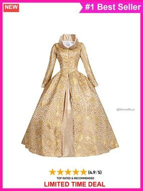 Floral Brocade Victorian Renaissance Ball Gown Costume